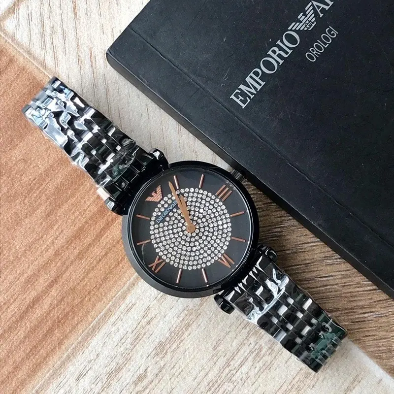 Emporio Armani Black Fashionable Couple Watch- AR11299/AR11245 | Watch ...