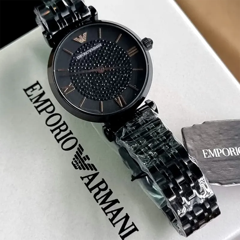 Emporio Armani Black Fashionable Couple Watch- AR11299/AR11245 | Watch ...