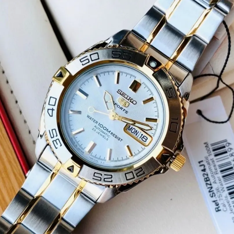 Seiko 5 Sports Automatic White Dial Men's Watch- SNZB24J1