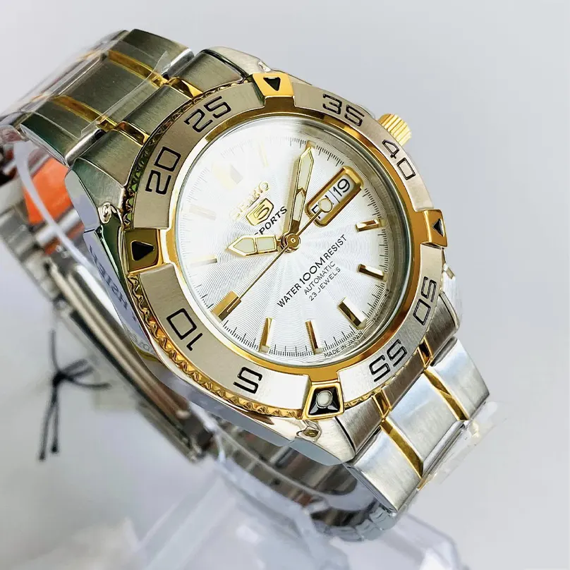 Seiko 5 Sports Automatic White Dial Men's Watch- SNZB24J1