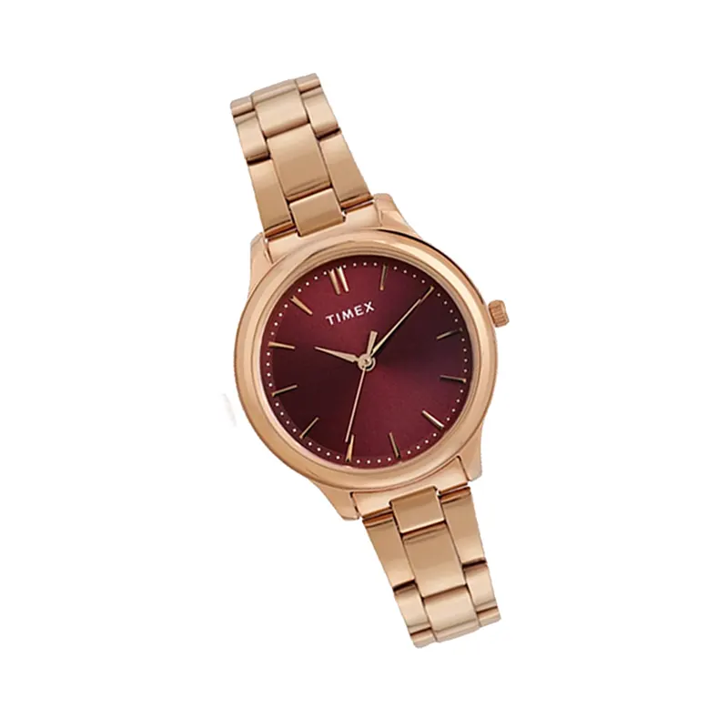 Timex Burgundy Dial Rose Gold-tone Couple Watch- TW00ZP005 watch product view 5