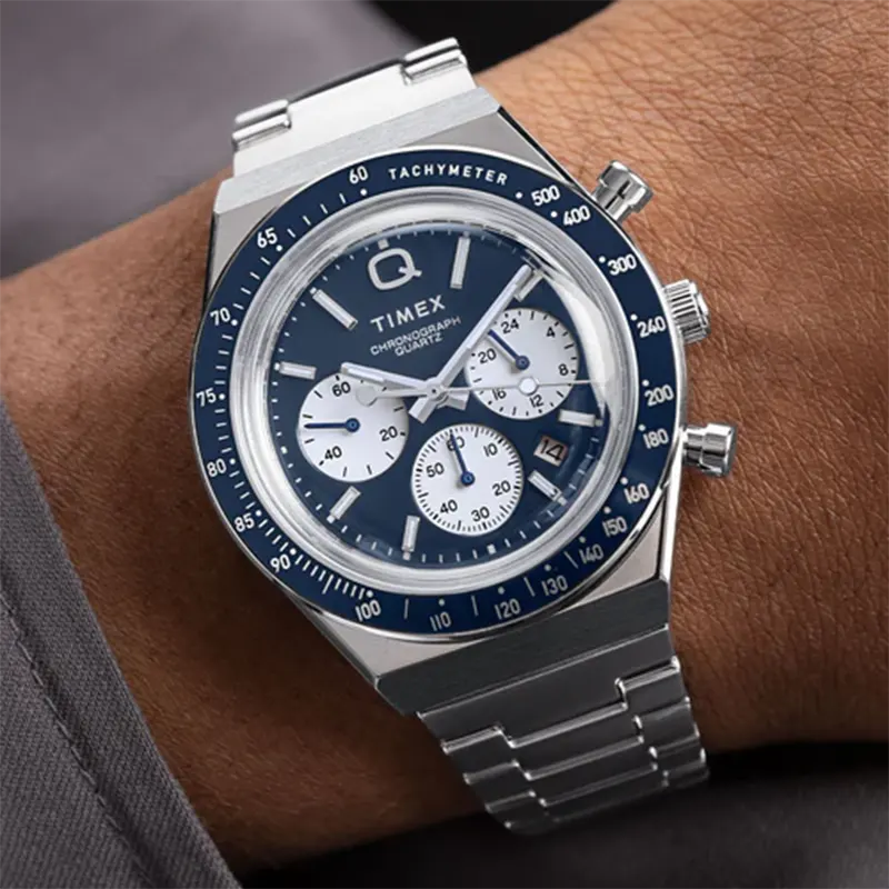 Timex Q Chronograph Blue Dial Panda Racing Men's Watch- TW2W51600 TW2W51600UJ watch product view 7