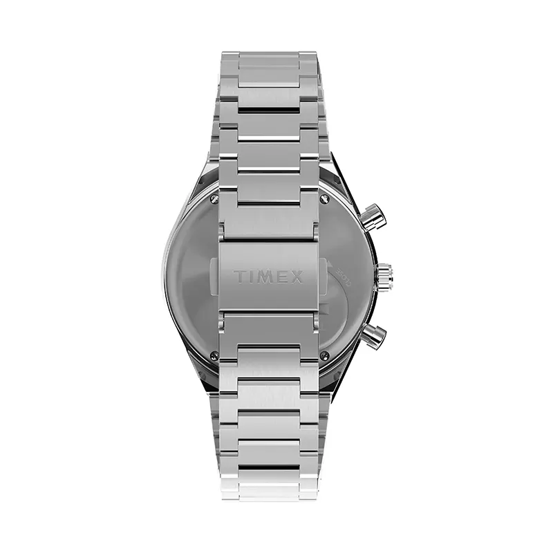 Timex Q Diver Inspired Chronograph White Dial Watch- TW2W53300 watch side profile and crown