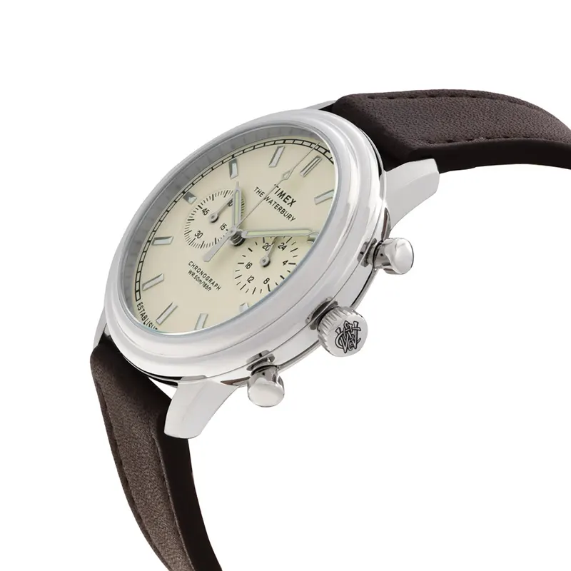 Timex Waterbury Metropolitan Cream Dial Men's Watch- TW2Y23500 watch bracelet clasp and caseback