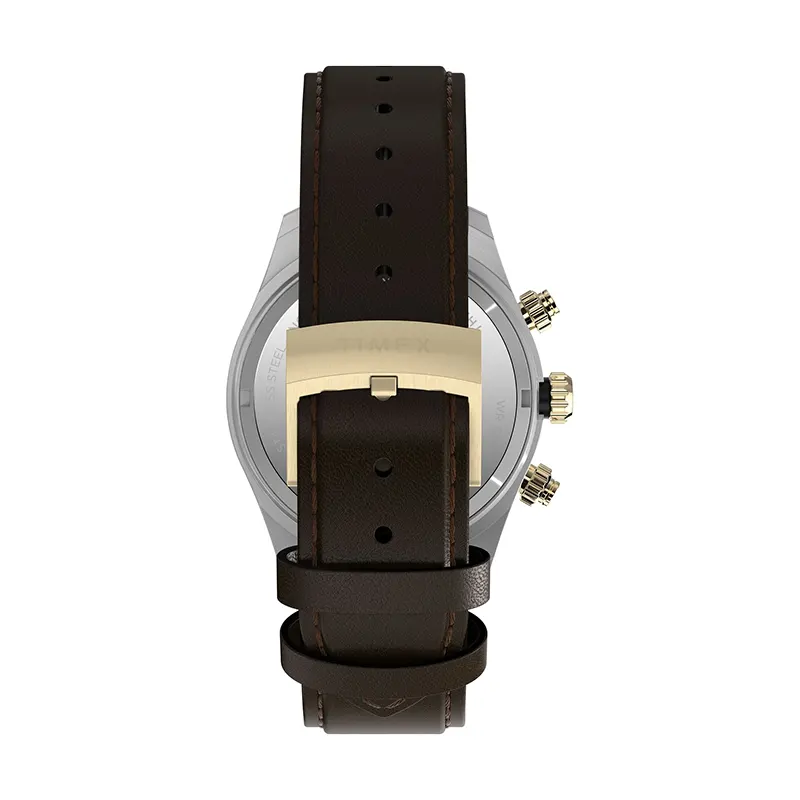 Timex Waterbury Heritage Chronograph Men's Watch- TW2Y24100 TW2Y24100IK watch bracelet clasp and caseback