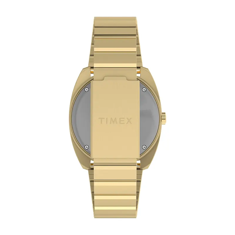 Timex Q Vintage-Inspired Black Round Dial Analog Men's Watch- TW2Y34400 TW2Y34400UJ watch bracelet clasp and caseback