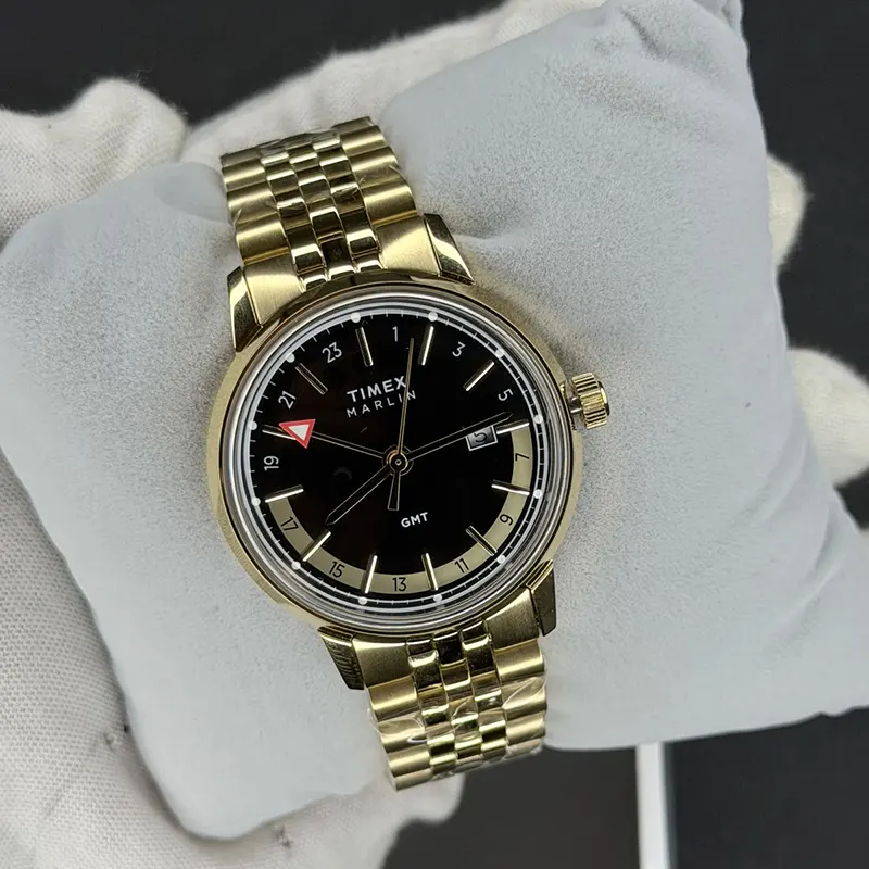 Timex Marlin Quartz GMT Black Dial Gold-Tone Men's Watch- TW2Y47700 TW2Y47700UJ watch product view 7