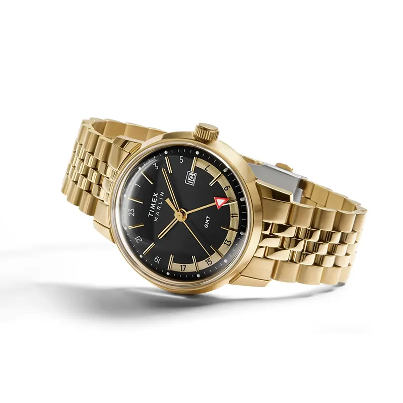 Timex Marlin Quartz GMT Black Dial Gold-Tone Men's Watch- TW2Y47700 TW2Y47700UJ watch product view 8
