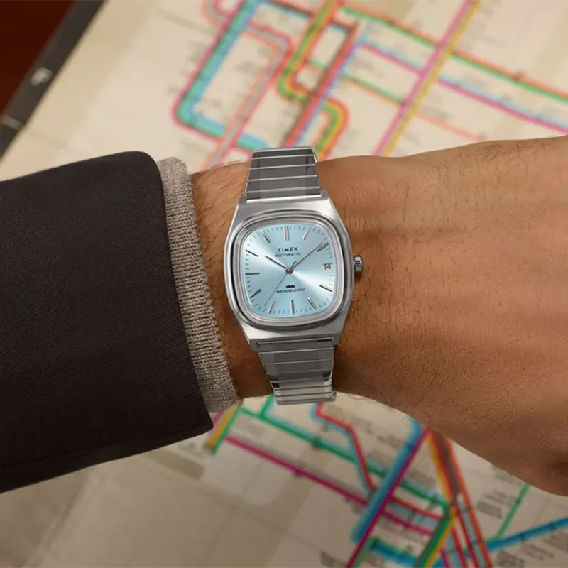 Timex Ice Blue Vintage "TV Dial" Automatic E-Line Men's Watch- TW2Y66700 TW2Y66700UJ watch product view 6