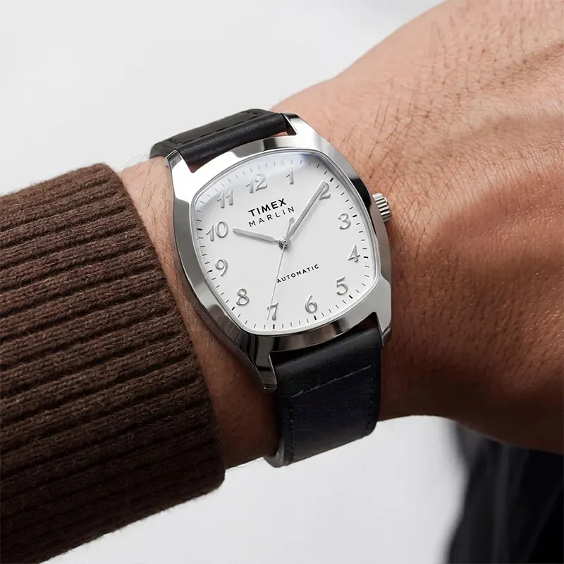 Timex Marlin Chatham Automatic White Dial Men’s Watch- TW2Y84300 watch side profile and crown