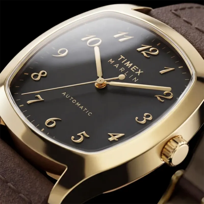 Timex Marlin Chatham Automatic Black Dial Men’s Watch- TW2Y84500 watch side profile and crown