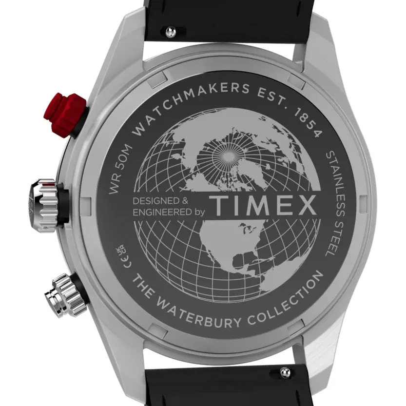 Timex Waterbury Heritage Black Dial Men's Watch- TW2Y93300 watch side profile and crown