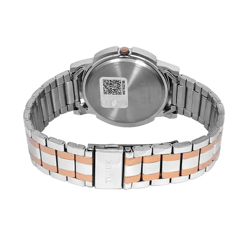 Timex Fashion Black Dial Men's Watch- TWB2G01SMU03 watch bracelet clasp and caseback