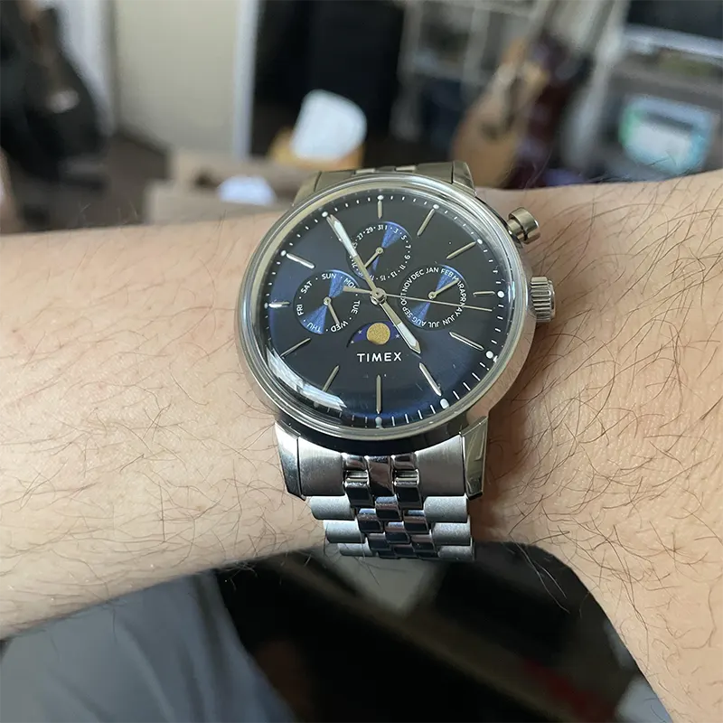 Timex Marlin® Chronograph Moon Phase Blue Dial Men's Watch- TWEG26802 watch product view 5