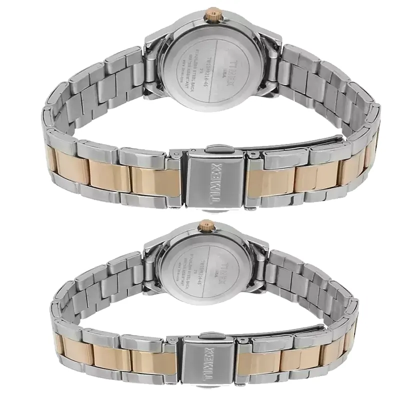 Timex Classics Set Brown Dial Two-tone Couple Watch- TW00PR214 watch side profile and crown