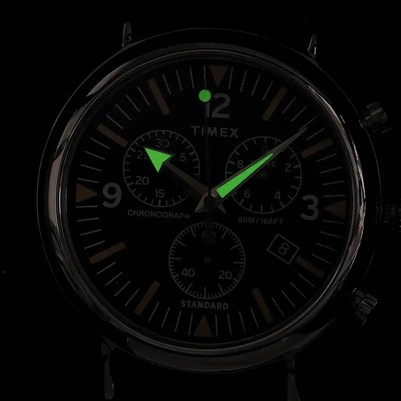 Timex Chronograph Quartz Black Dial Febric Strap Men's Watch- TW2V43700 watch bracelet clasp and caseback