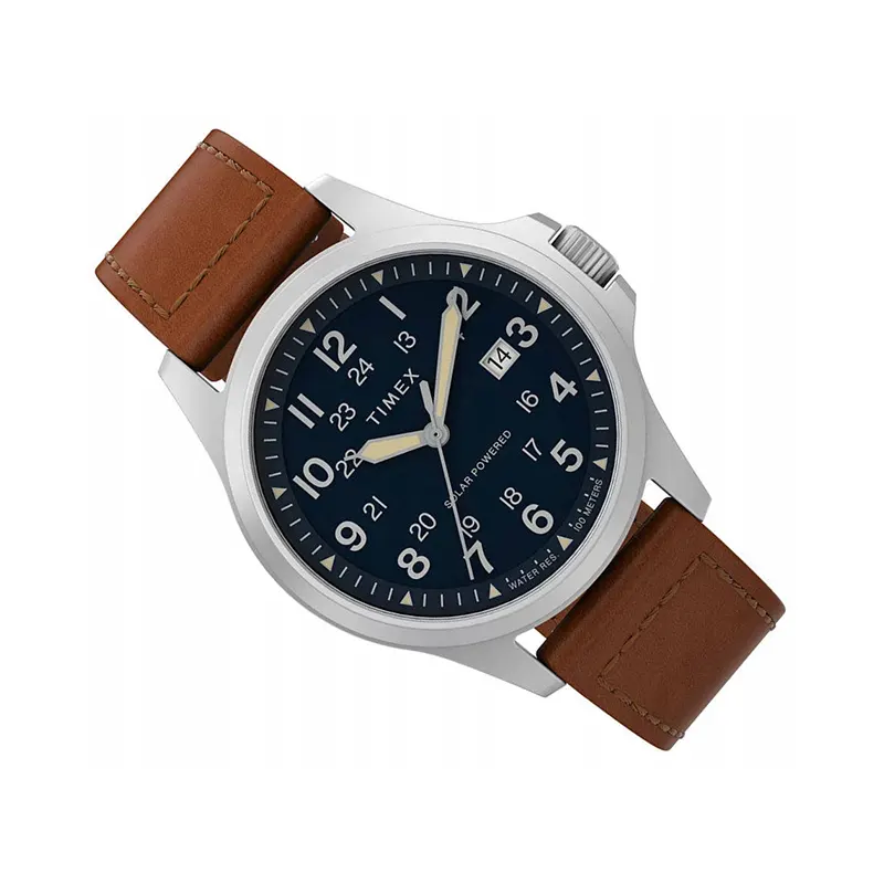 Timex Expedition Field Post Solar Blue Dial Men's Watch- TW2V03600 watch side profile and crown