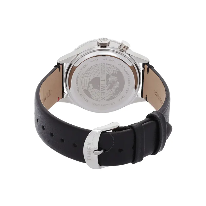 Timex Waterbury Traditional GMT Pepsi Men's Watch- TW2W22800VQ watch bracelet clasp and caseback