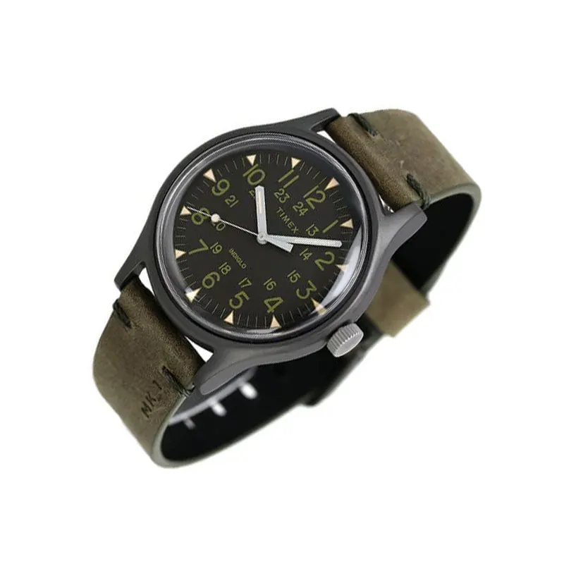 Timex MK1 Field Watch Line Black Dial Men's Watch- TW2R97000VK watch side profile and crown
