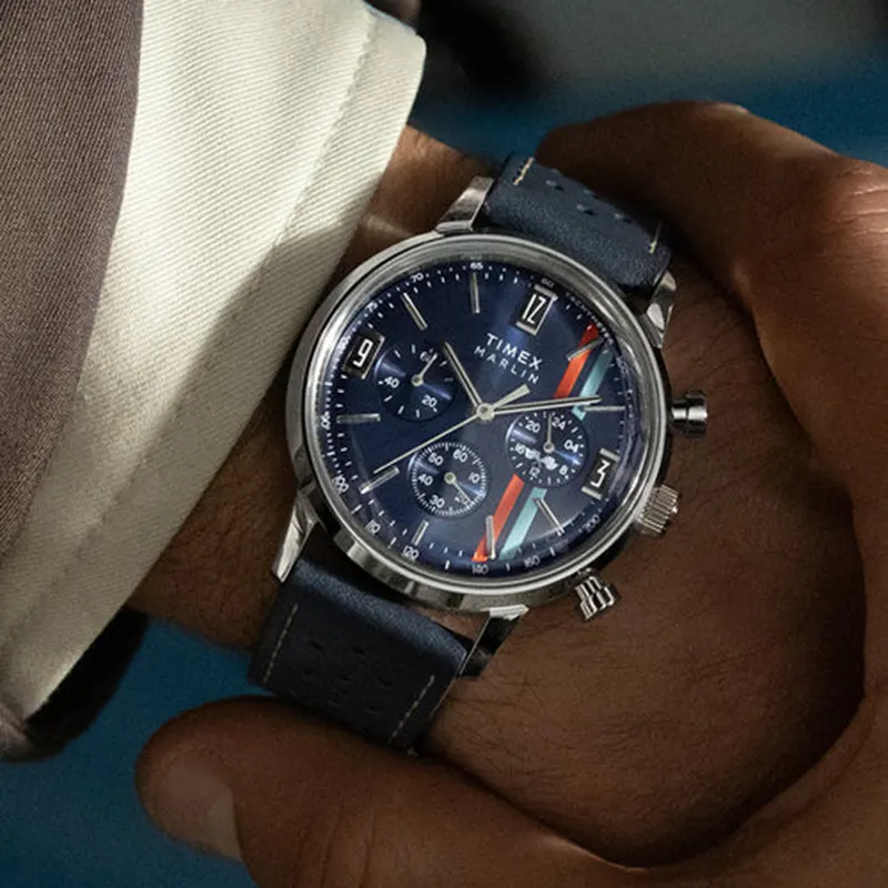 Timex Marlin® Chronograph Tachymeter Blue Dial Men's Watch- TW2W99000 TW2W99000UJ watch product view 10