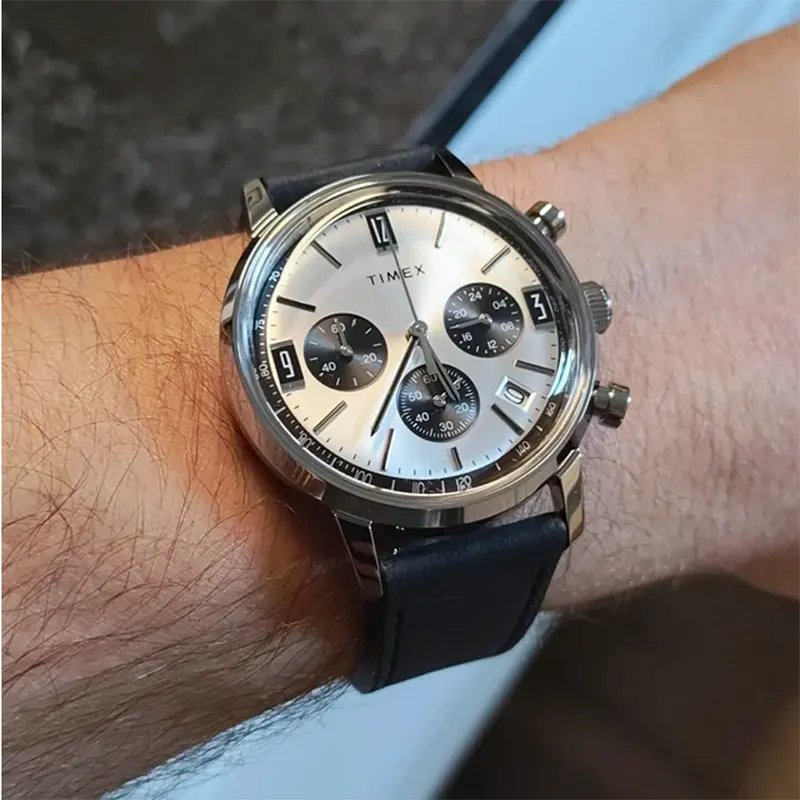 Timex Marlin® Chronograph Tachymeter Leather Men's Watch- TW2W10300 watch product view 8