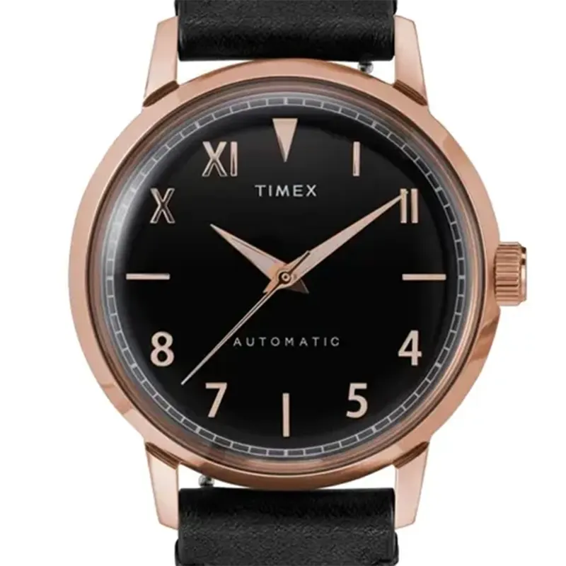 Timex Marlin Automatic Black Dial Leather Men's Watch- TW2U83300 watch product view 6