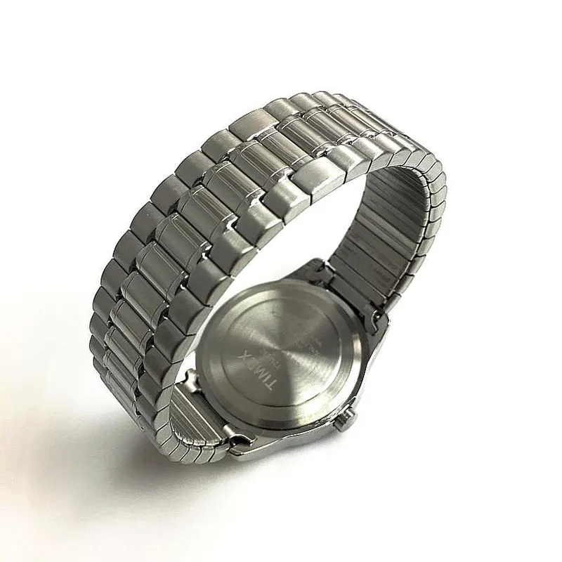 Timex Silver-tone Black Dial Unisex Watch- T2M932 watch bracelet clasp and caseback