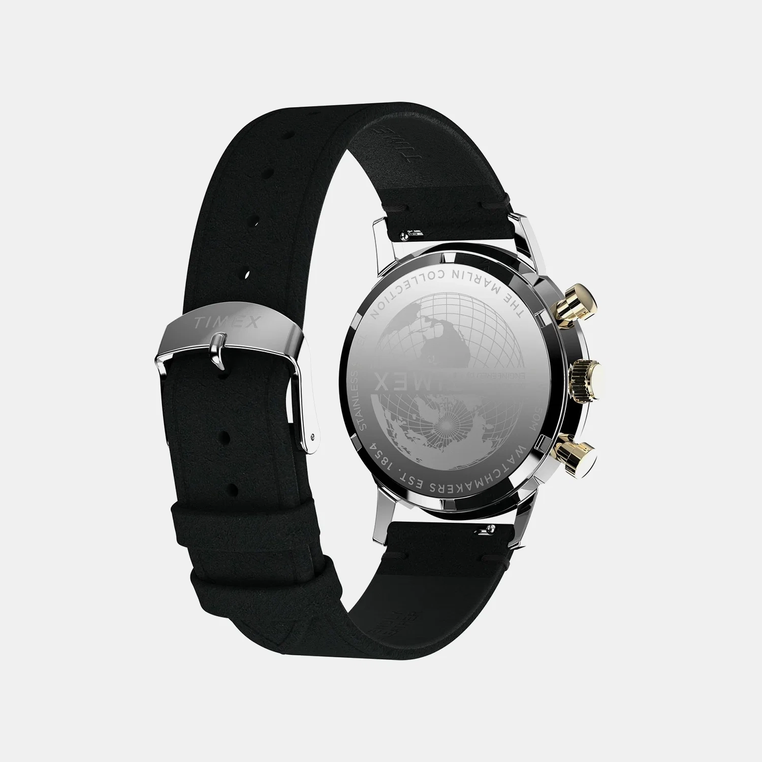 Timex Marlin Chronograph Tachymeter Men's Watch- TWEG26709 watch bracelet clasp and caseback