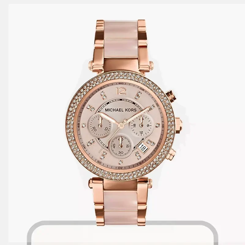 Michael Kors Darci Grey Dial Rose Gold Ladies Watch- MK4408