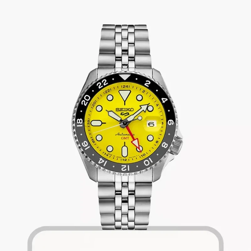 Seiko 5 Sports GMT Vibrant Yellow Dial Men's Watch- SSK017J1