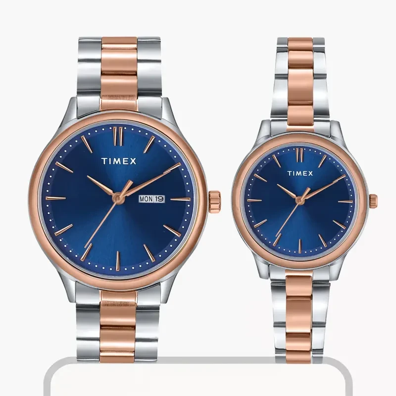 Timex Blue Dial Two-tone Fashion Couple Watch-  TW00ZP006 - 100% Original Timex Watch in Bangladesh - Watch 24 BD