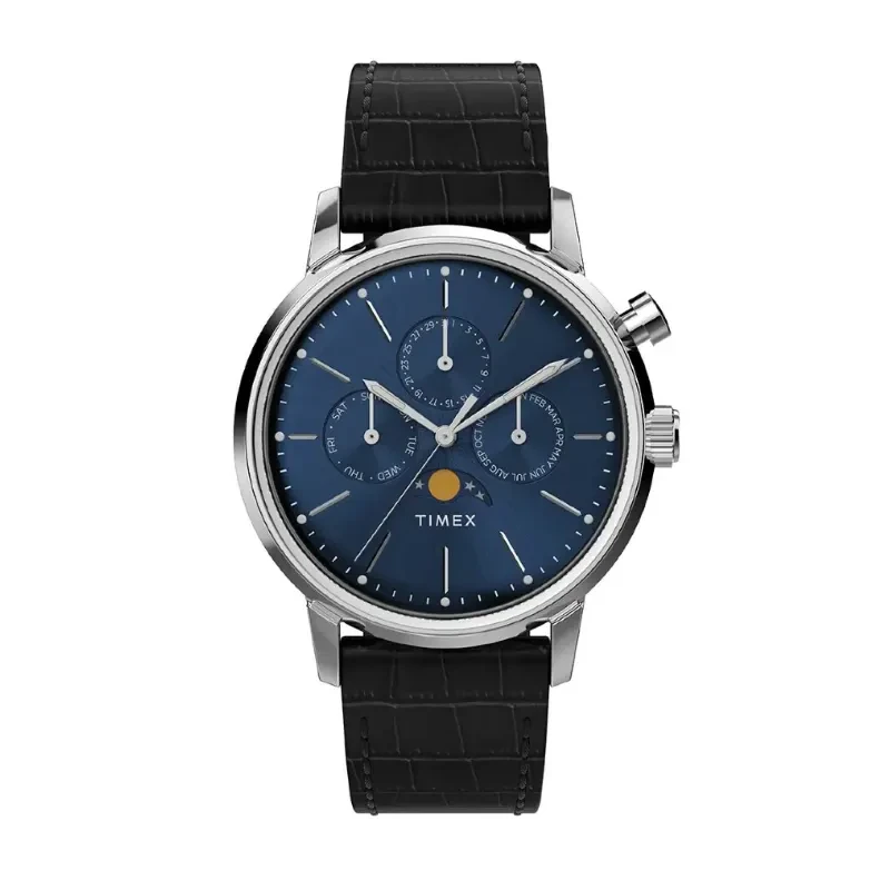 Timex Marlin® Chronograph Moon Phase Blue Men's Watch- TW2W51200 TW2W51200UJ watch, front product view