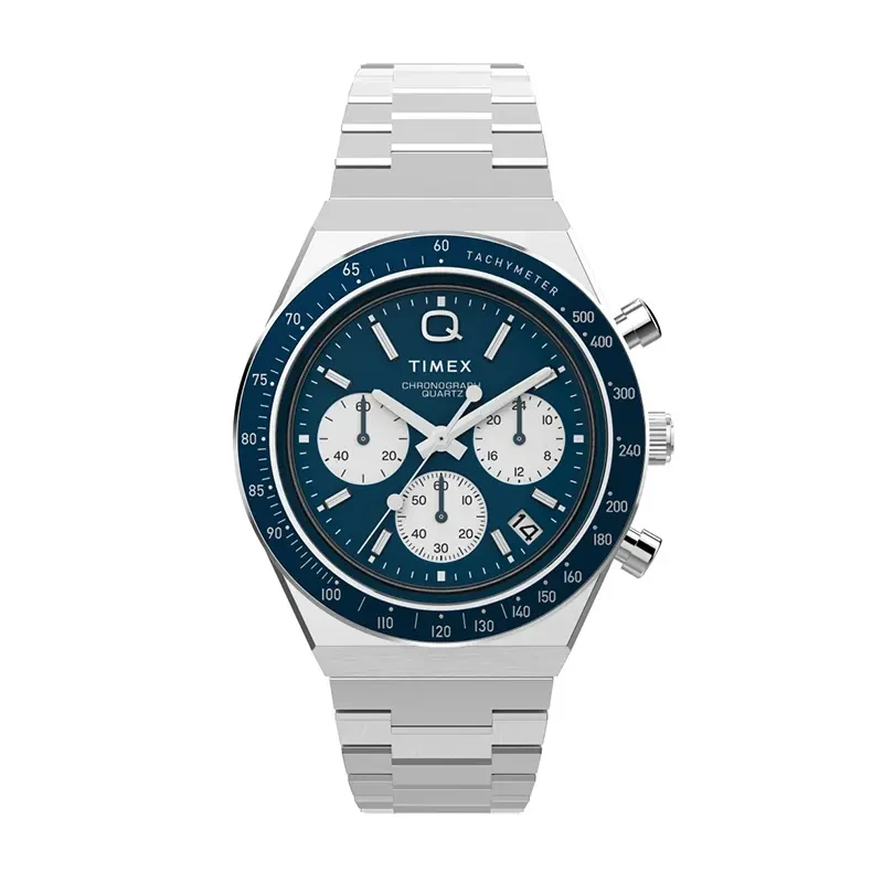 Timex Q Chronograph Blue Dial Panda Racing Men's Watch- TW2W51600 TW2W51600UJ watch, front product view