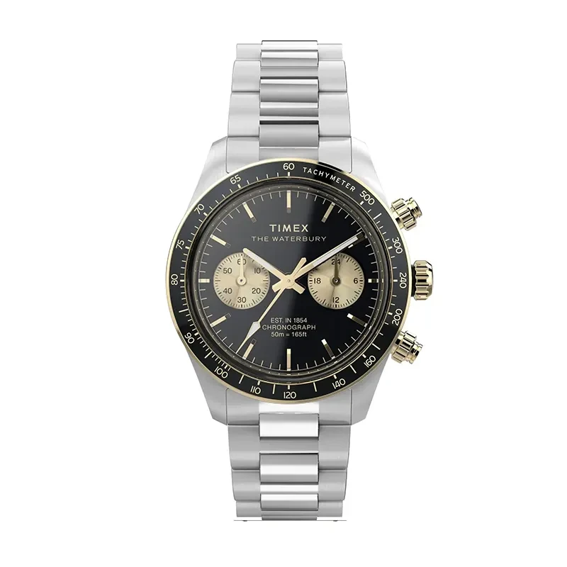 Timex Waterbury Heritage Black Dial Men's Watch- TW2Y24000 watch, front product view
