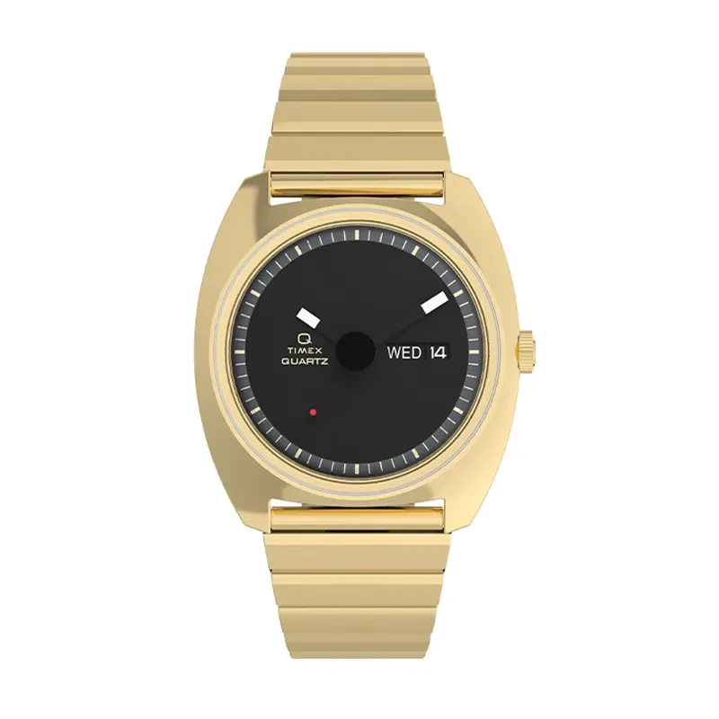 Timex Q Vintage-Inspired Black Round Dial Analog Men's Watch- TW2Y34400 TW2Y34400UJ watch, front product view