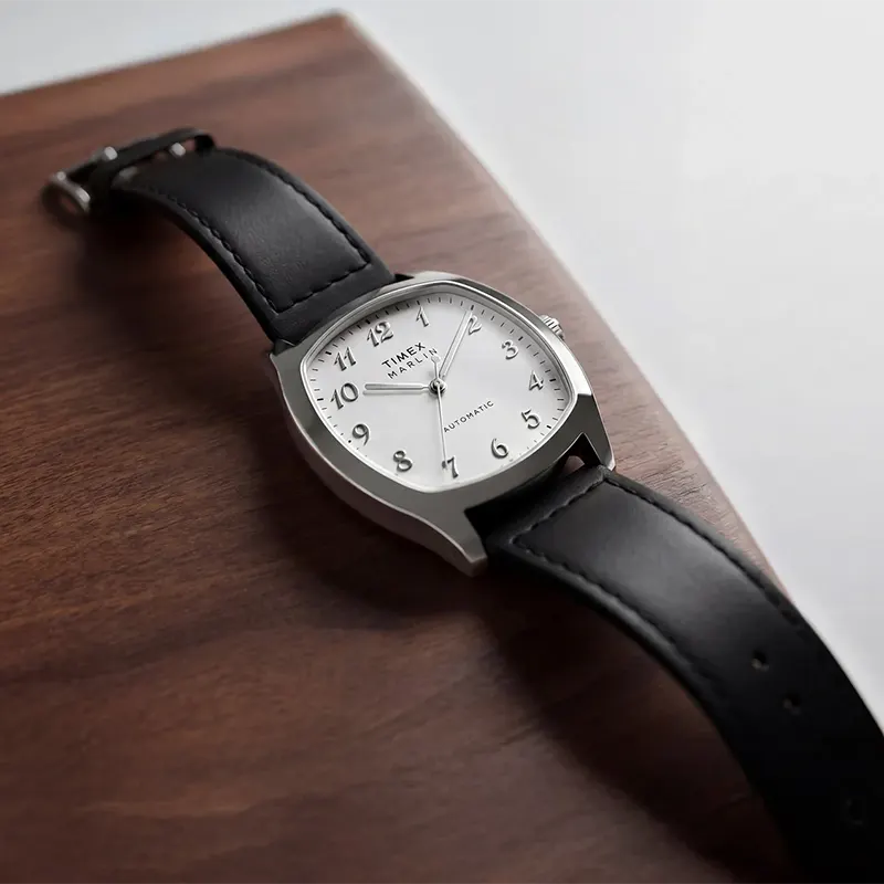 Timex Marlin Chatham Automatic White Dial Men’s Watch- TW2Y84300 watch dial and case detail