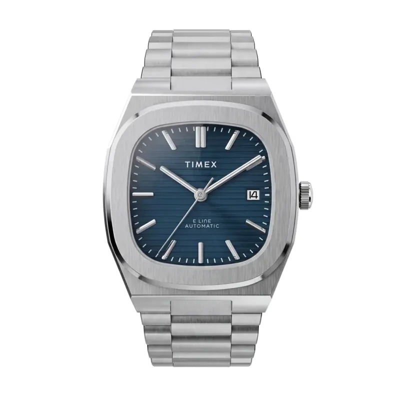 Timex Automatic E Line Blue Dial Men's Watch- TW6A00700 watch, front product view