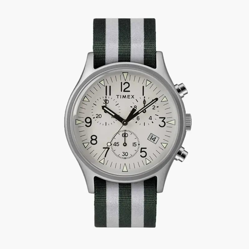 Timex MK1 Aluminum Silver Dial Polished Men's Watch- TW2R81300 watch, front product view