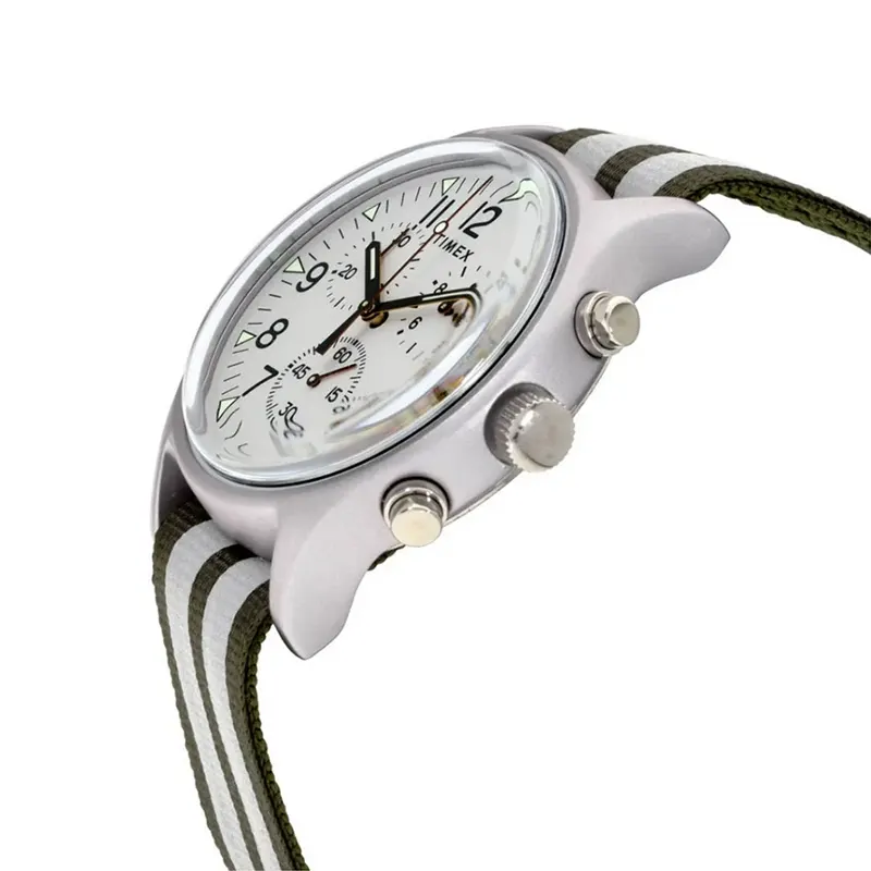 Timex MK1 Aluminum Silver Dial Polished Men's Watch- TW2R81300 watch dial and case detail