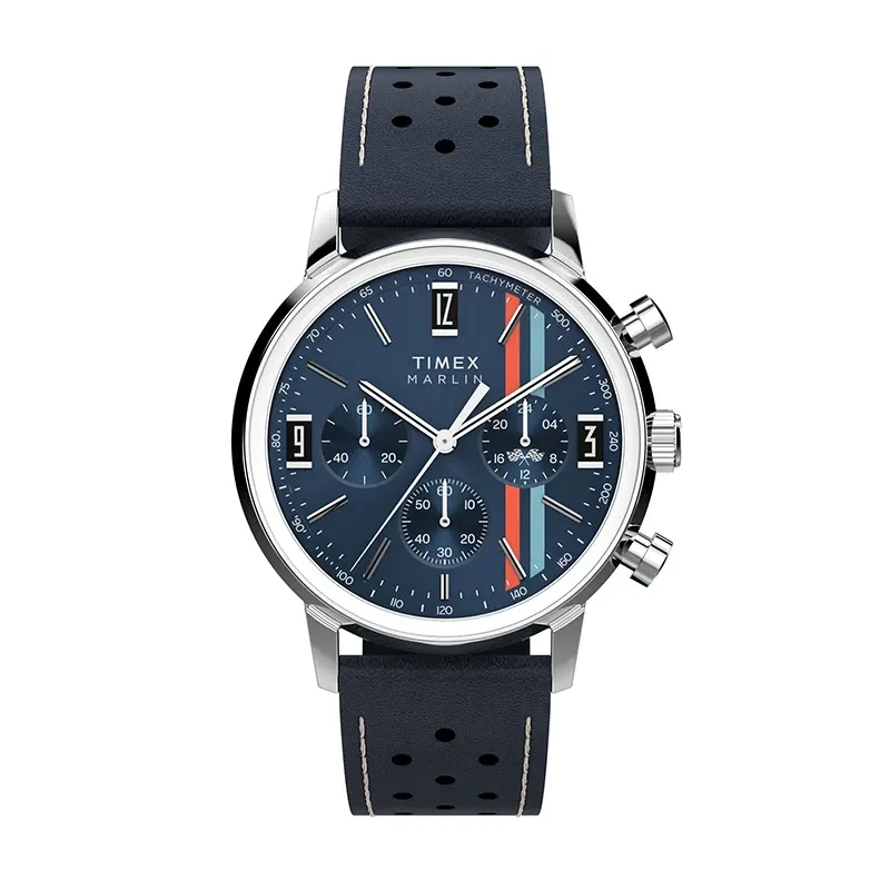 Timex Marlin® Chronograph Tachymeter Blue Dial Men's Watch- TW2W99000 TW2W99000UJ watch, front product view