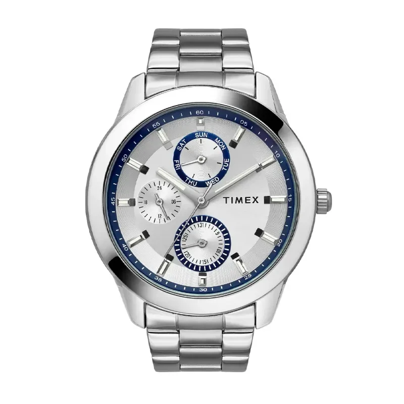 Timex Multifunction Quartz Silver Dial Men's Watch- TWEG18506 watch, front product view