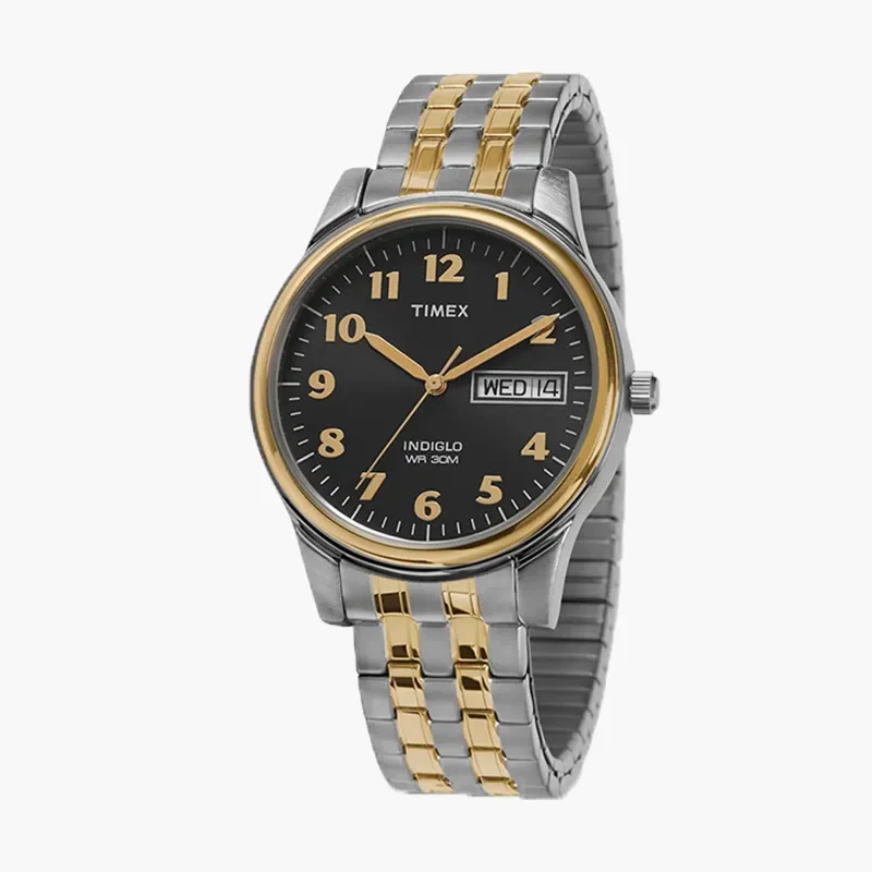 Timex Two-tone Black Dial Unisex Watch- T26481 watch, front product view