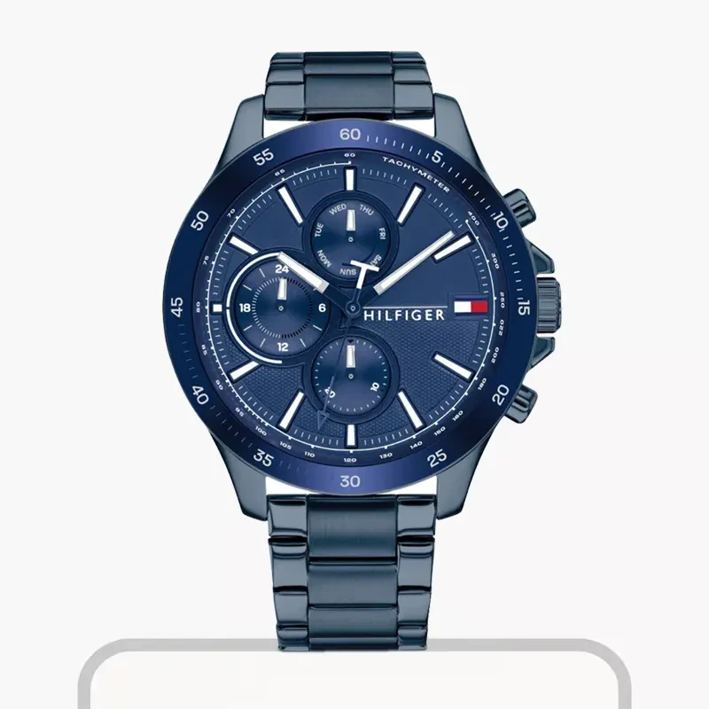 Tommy Hilfiger Bank Chronograph Blue Dial Men's Watch Watch- 1791720