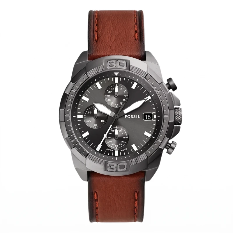 Fossil Bronson Chronograph Brown Leather Men's Watch - FS5855