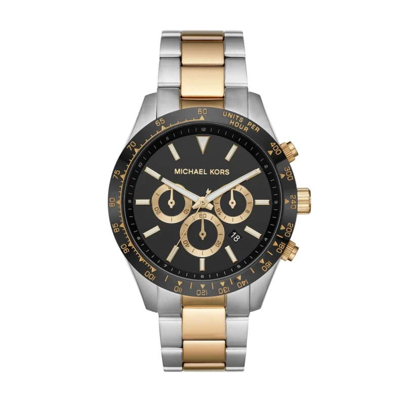 Michael Kors Layton Chronograph Two-Tone Black Dial Men's Watch - MK8784