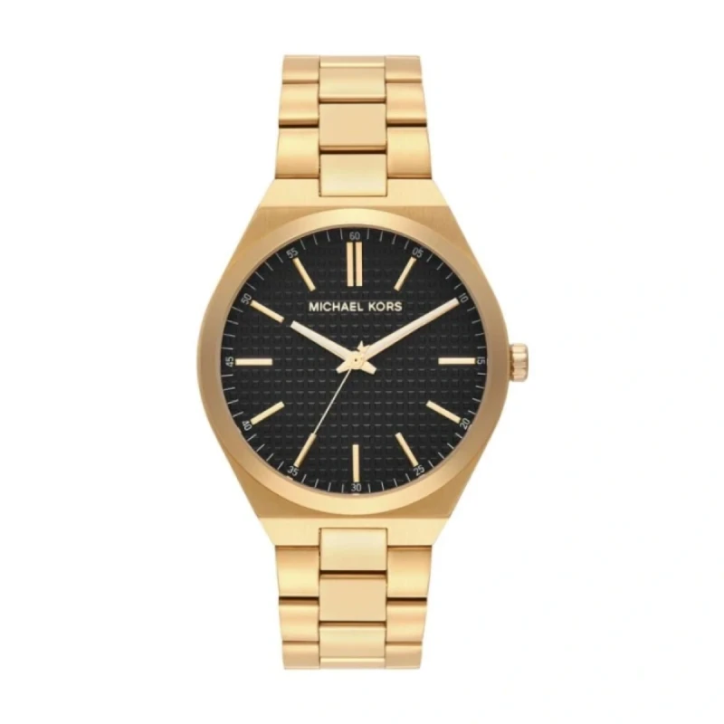 Michael Kors Lennox Chronograph Gold-Tone Textured Black Dial Men's Watch - MK9226