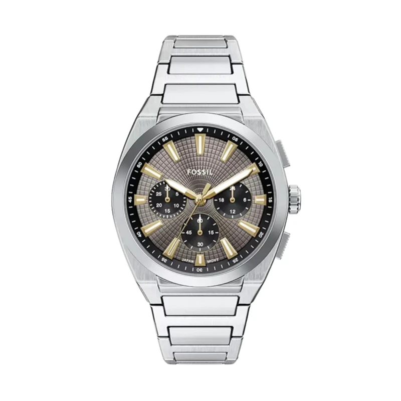 Fossil Everett Chronograph Grey Dial Stainless Steel Men's Watch - FS6128