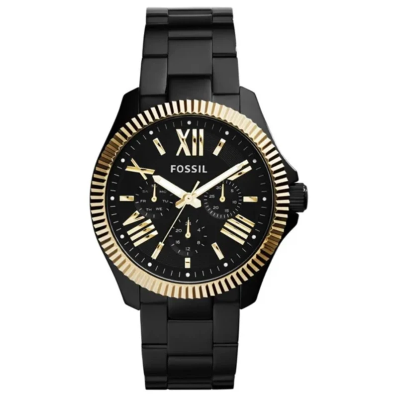 Fossil Cecile Multifunction Black Dial Gold-Tone Accent Women's Watch - AM4606