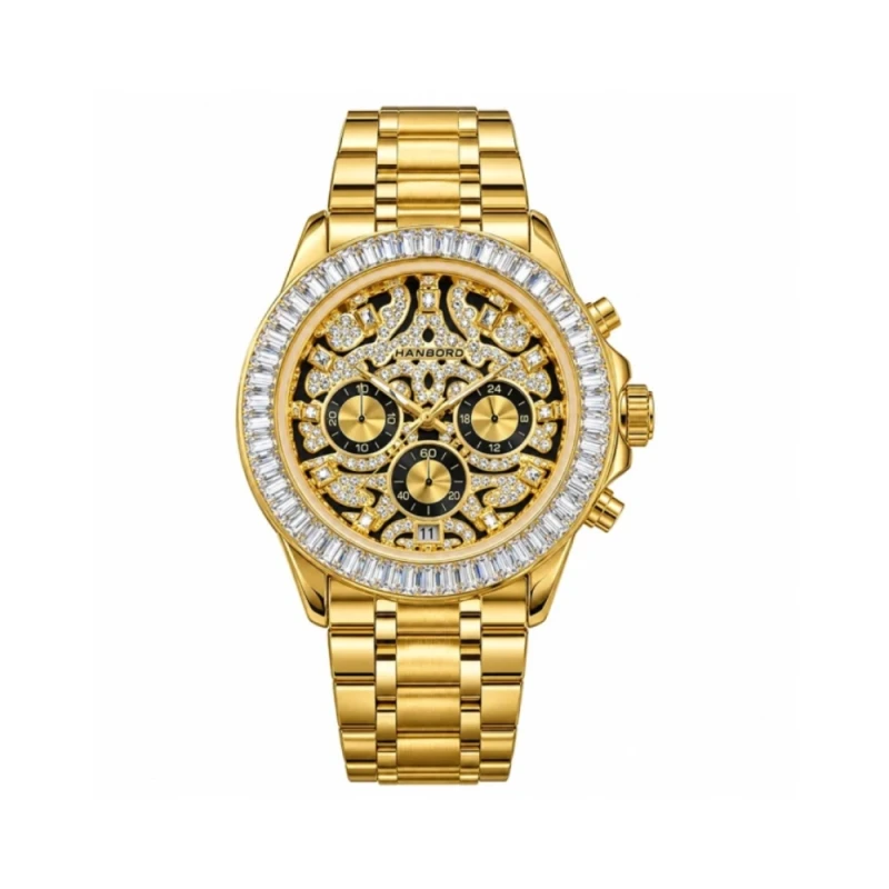 HANBORO Tourbillon Style Skeleton Men's Watch - HBR-705