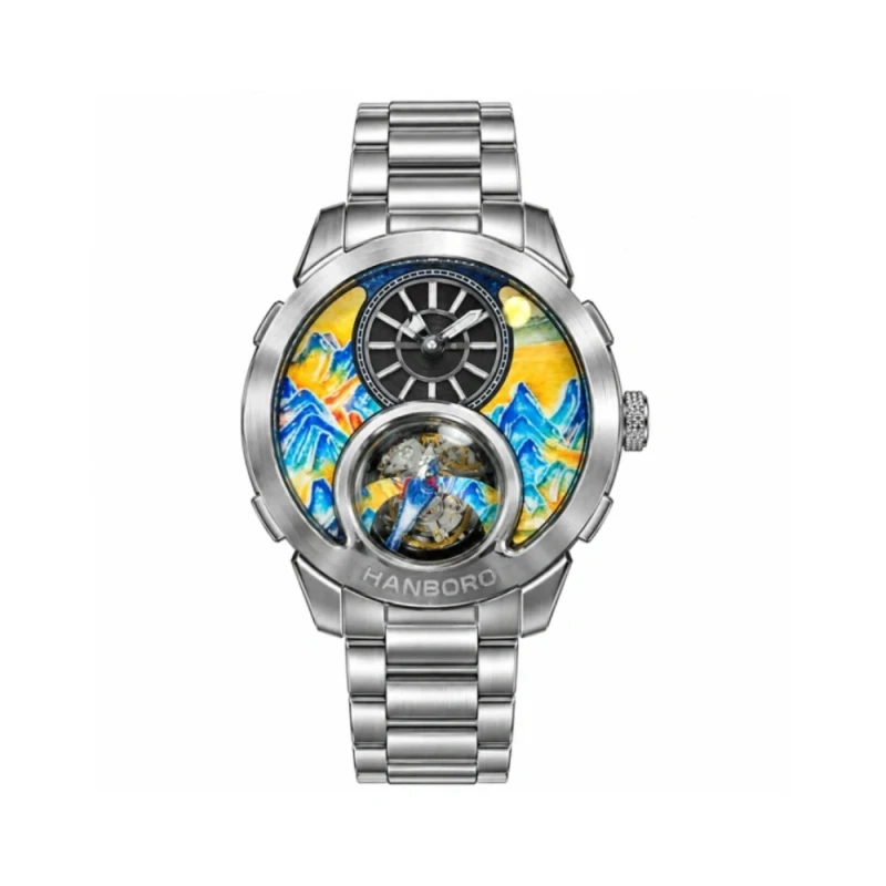 HANBORO Qianli Jiangshan Yellow Men's Watch - HAO-2001-1